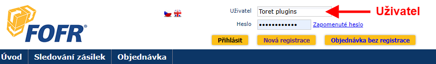 Toret Fofr – implementační údaj Uživatel