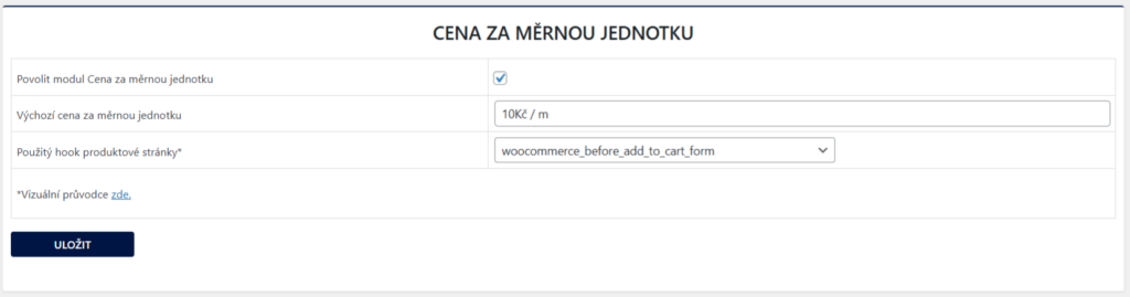 Toolkit - cena za měrnou jednotku