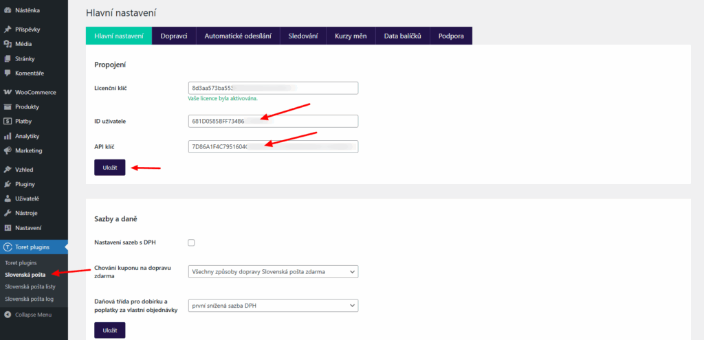 slovenská pošta implementace do WooCommerce