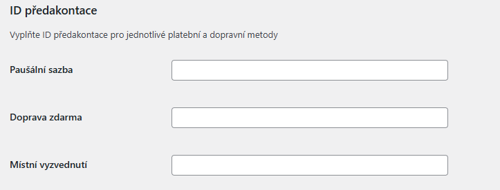 Vyfakturuj - ID předakontace