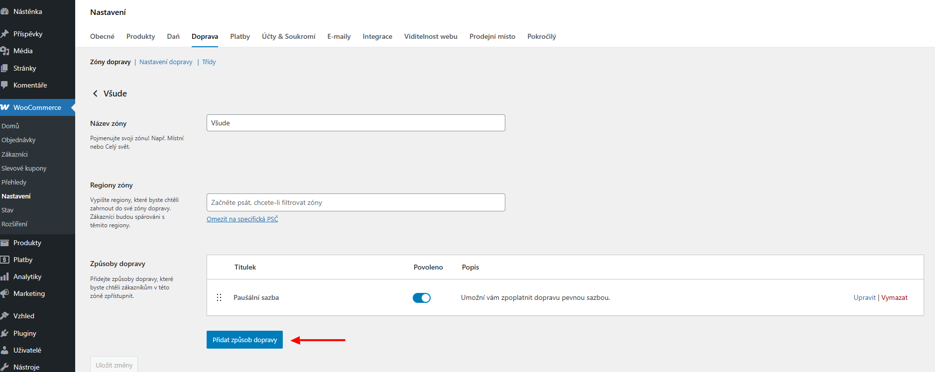 Plugin Toret ybox24 - nastavení dopravních zón