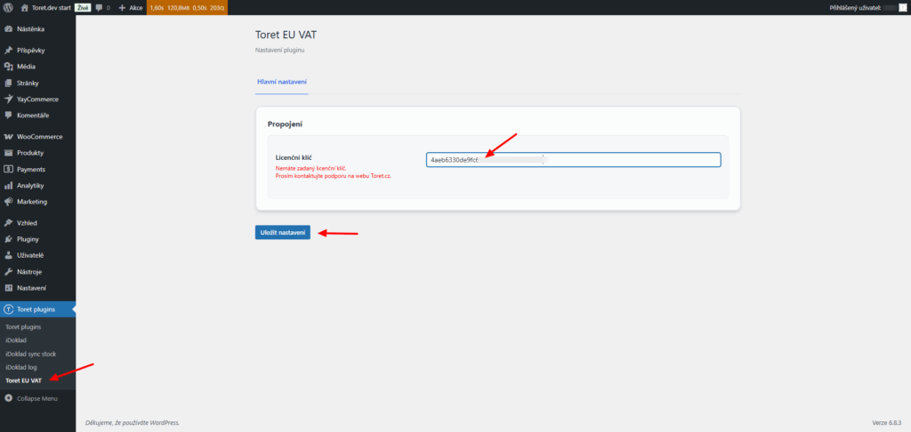 Plugin Toret EU VAT - aktivace