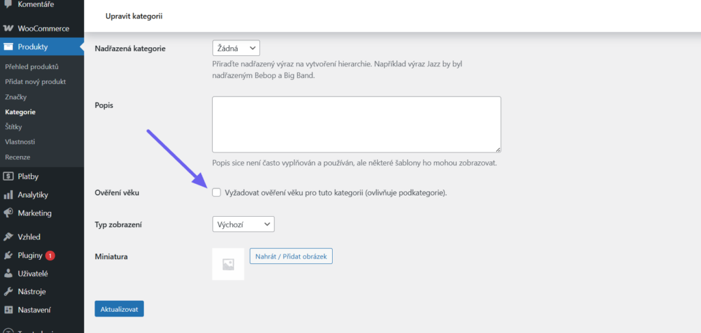 Adulto.cz aktivace ověření věku u kategorie produktů