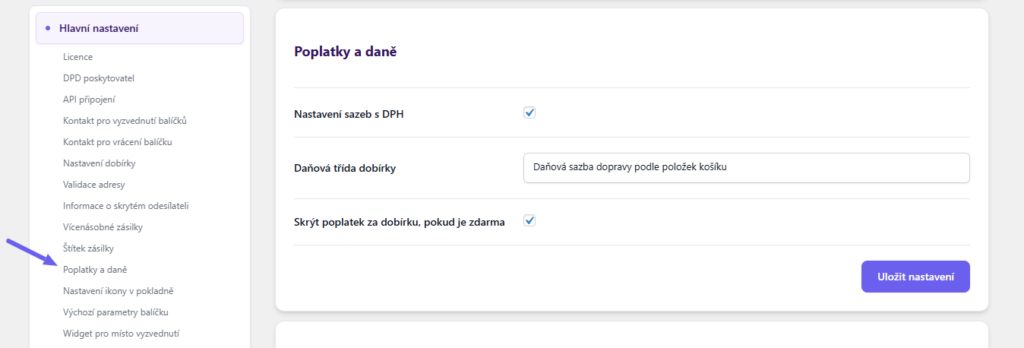 plugin Toret DPD - poplatky a daně