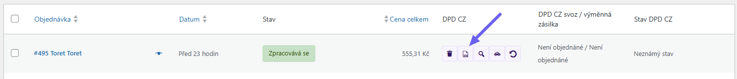 plugin Toret DPD - tisk štítků