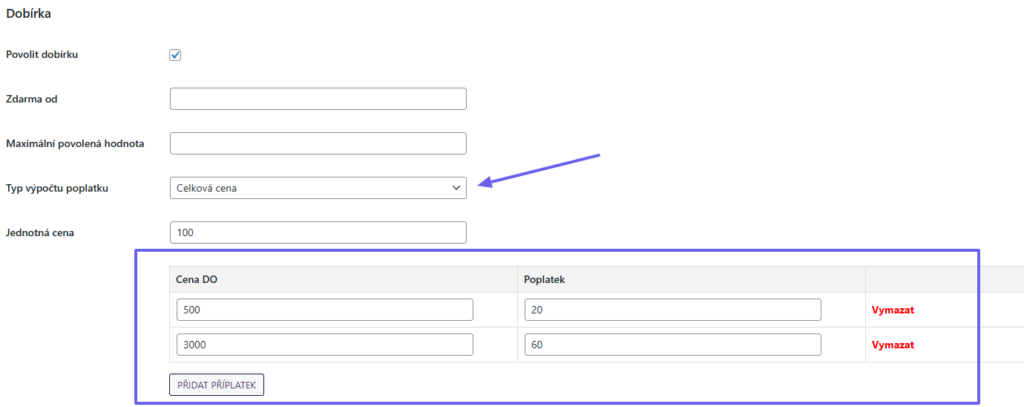 Plugin Toret PPL - nastavení dobírky