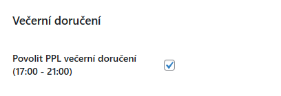 Plugin Toret PPL - večerní doručení