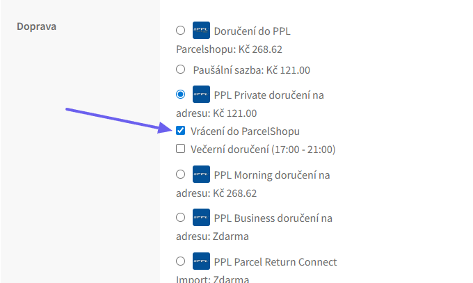 Plugin Toret PPL - vrácení balíku