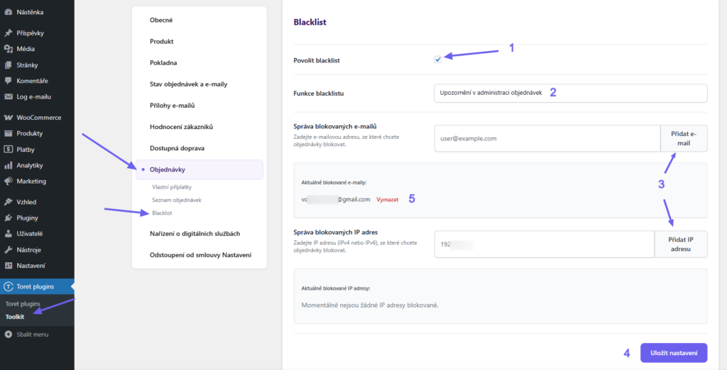 Toret Toolkit Plugin - Blacklist settings