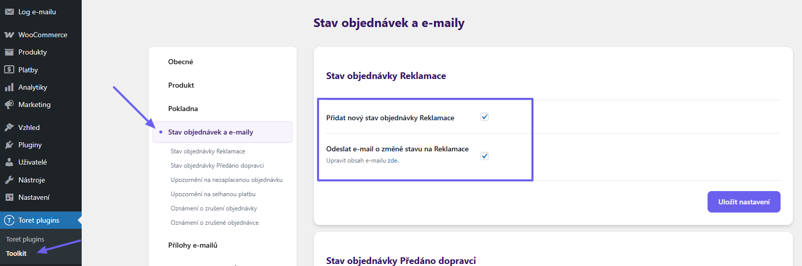 Toret Toolkit Plugin - complaint order status settings