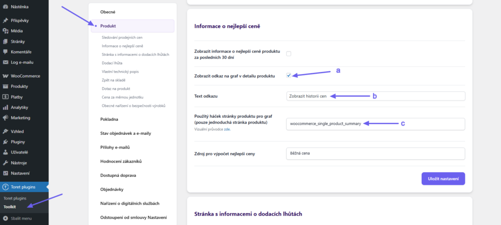 Toret Toolkit Plugin - price history graph display settings