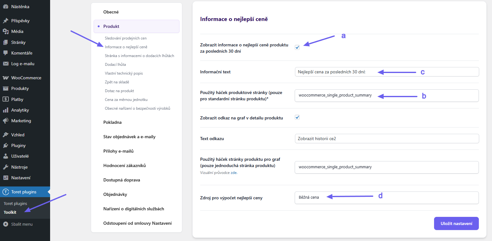 Toret Toolkit Plugin - best price display settings