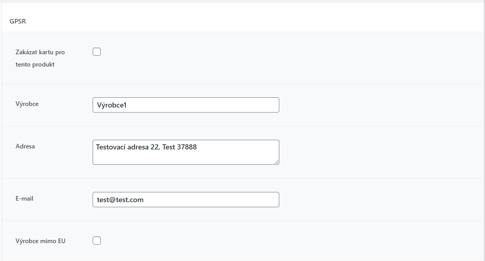 Toret Toolkit Plugin for WooCommerce - GPSR compliance module settings