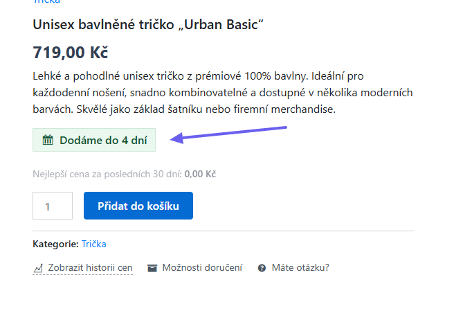 Toret Toolkit Plugin - delivery time display on product