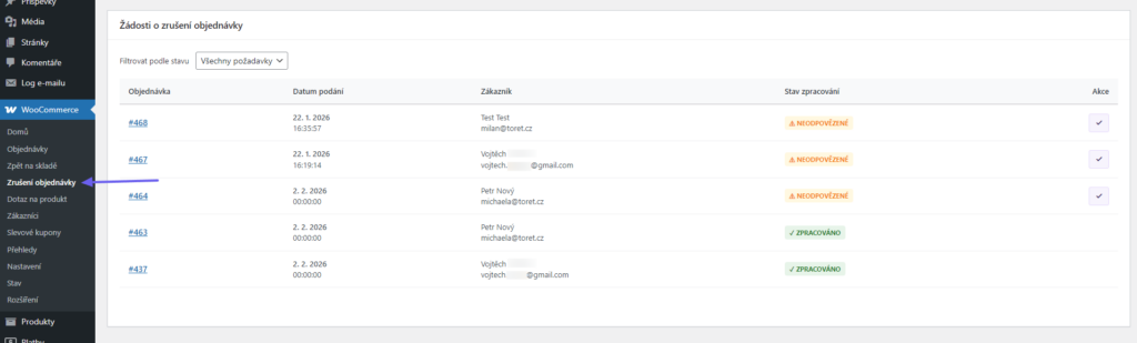 Toret Toolkit Plugin - cancelled orders overview