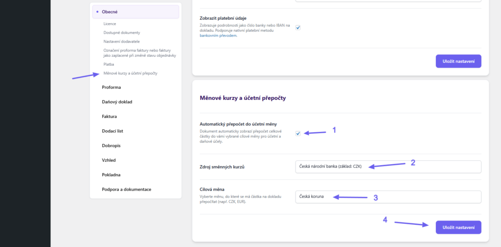 Toret Invoice for WooCommerce - exchange rates and accounting conversions settings