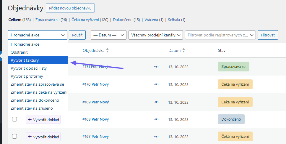 Toret Invoice for WooCommerce - bulk issuing of documents