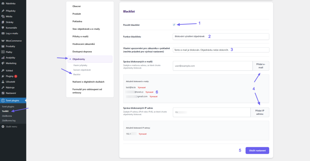 Toret Toolkit Plugin - Blacklist settings