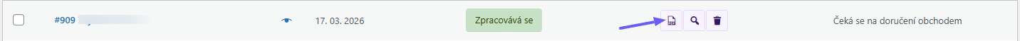 Plugin Toret Zásilkovna - zobrazení informací o dopravě v přehledu objednávek 