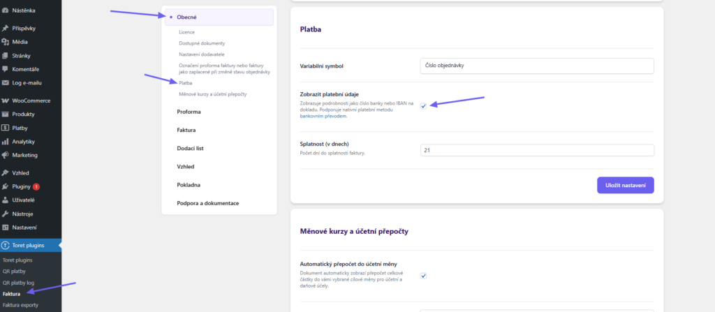 Toret Invoice for WooCommerce - document content settings