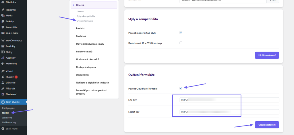 Toret Toolkit – Cloudflare Turnstile Verification Settings