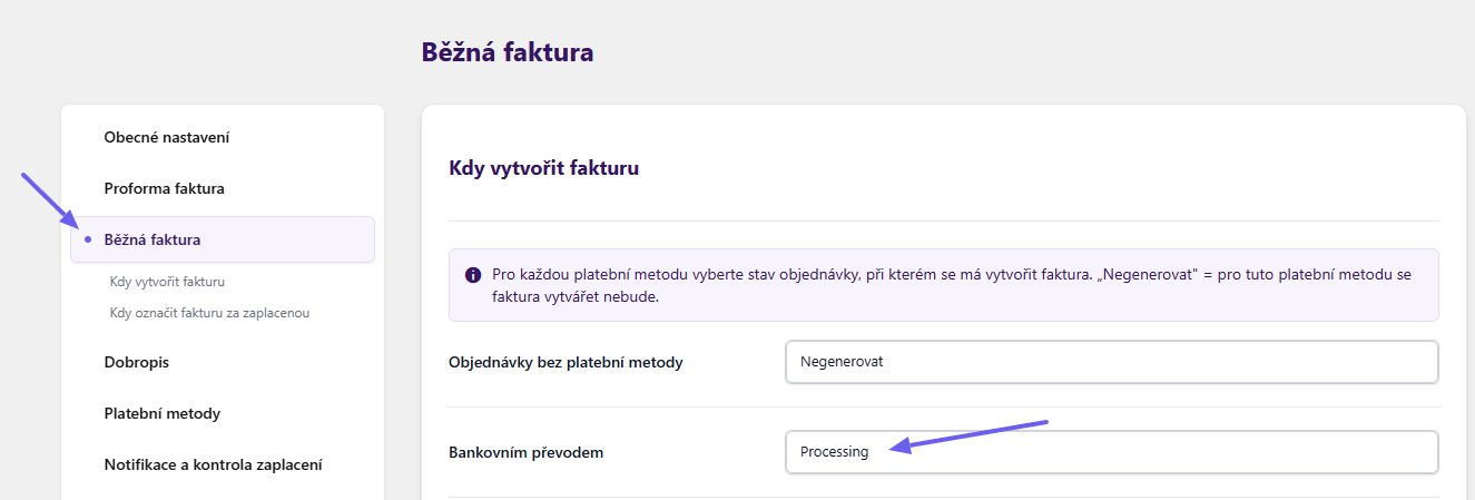 Toret Fakturoid – Nastavení vytvoření faktury