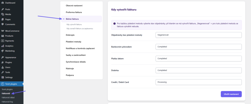 plugin Toret Fakturoid - automatické vystavování faktur