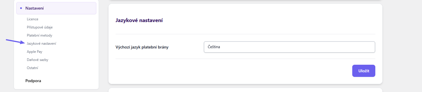 Plugin Toret GoPay Inline - nastavení výchozího jazyka platební brány