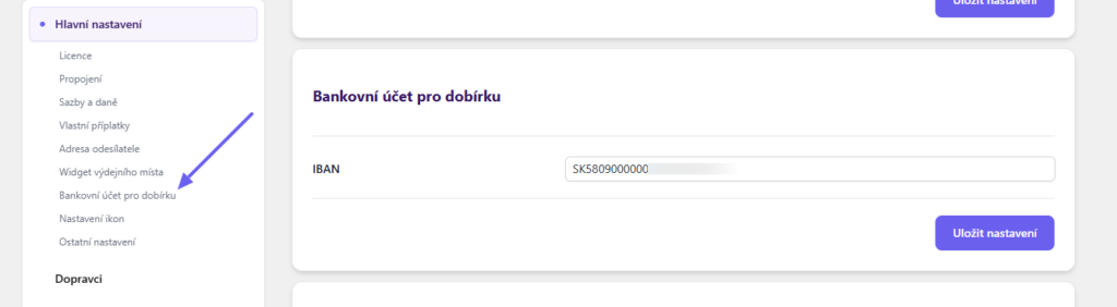 Plugin Toret Slovenská pošta - nastavení dobírky