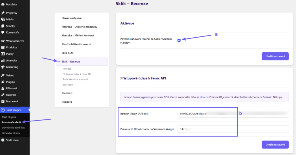Plugin Srovnávače zboží - Sklik recenze (fenix api)