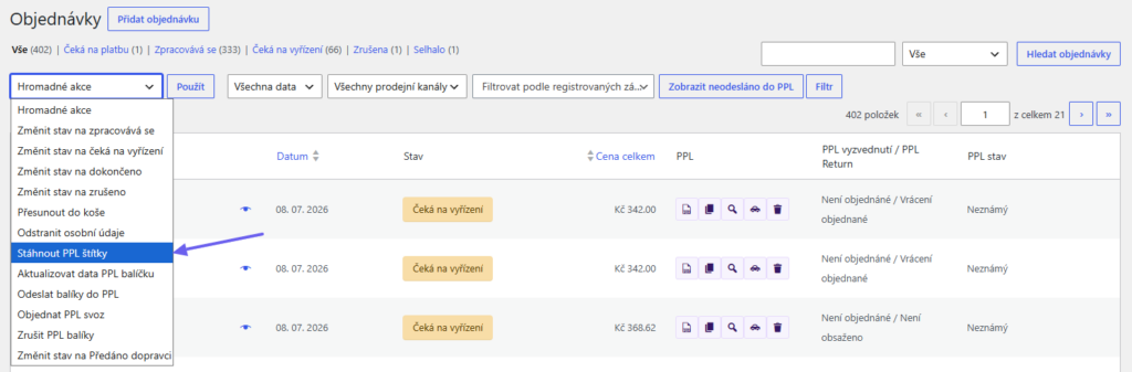 Plugin Toret PPL - hromadný tisk