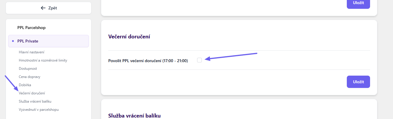 Plugin Toret PPL - večerní doručení