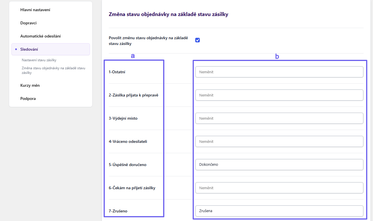 Plugin Toret GO balík - automatická změna stavu objednávky na základě stavu zásilky