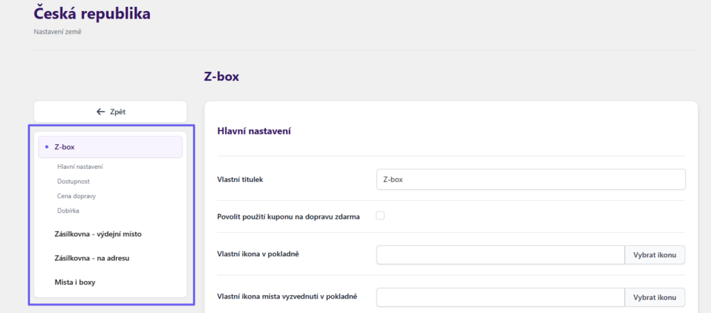Plugin Toret GO balík - nastavení dopravců