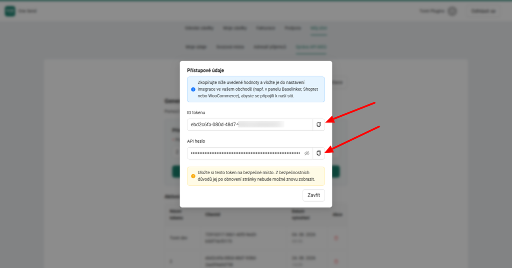 Plugin Toret One by Allegro -  generování tokenu