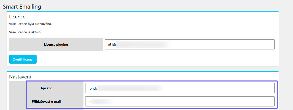 Plugin Toret Smart Emailing – napojení na API