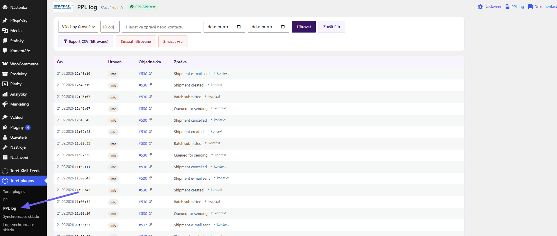 Toret PPL 4 – PPL log