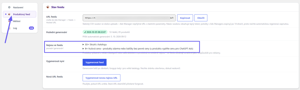 Toret Ads for AI - Produkty, které nejsou ve feedu